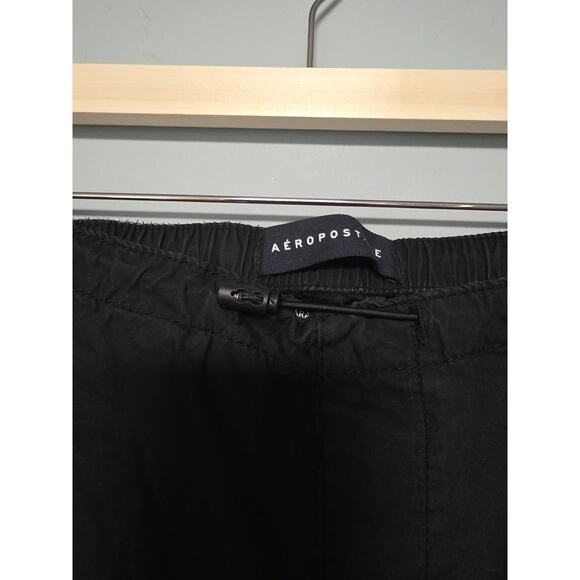 Aeropostale Women's M Black Parachute Pants Cargo Style Pockets Alt Goth Grunge - Picture 2 of 11